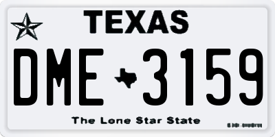 TX license plate DME3159