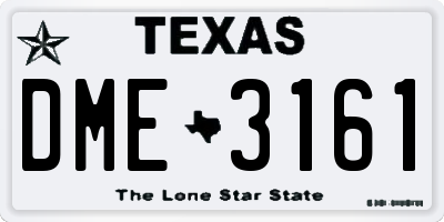 TX license plate DME3161