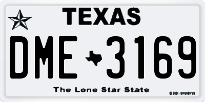 TX license plate DME3169