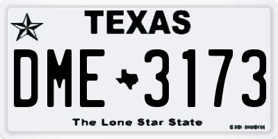 TX license plate DME3173