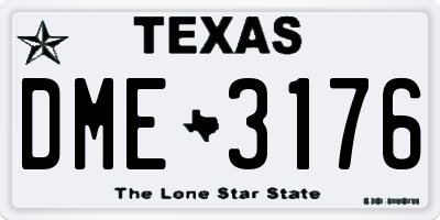 TX license plate DME3176