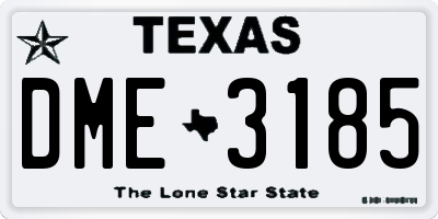 TX license plate DME3185