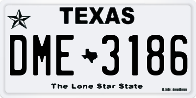 TX license plate DME3186