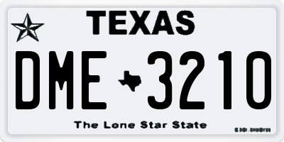 TX license plate DME3210