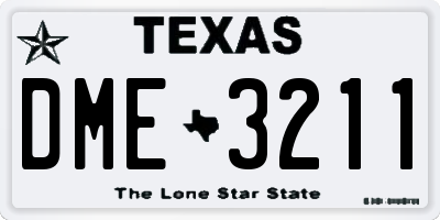 TX license plate DME3211