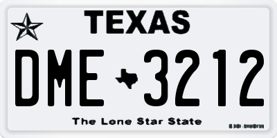 TX license plate DME3212