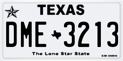 TX license plate DME3213