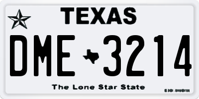 TX license plate DME3214