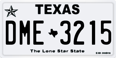 TX license plate DME3215