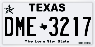 TX license plate DME3217