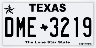 TX license plate DME3219