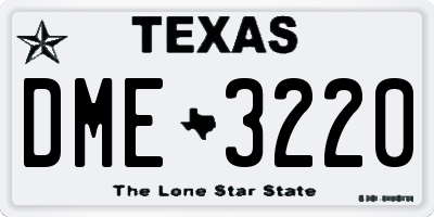 TX license plate DME3220