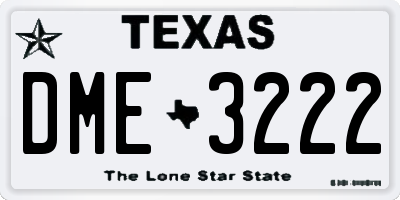 TX license plate DME3222