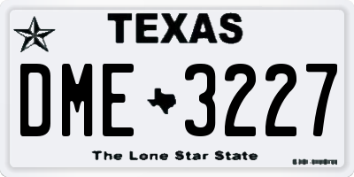 TX license plate DME3227