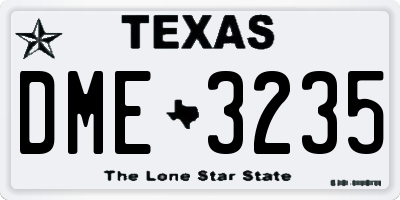 TX license plate DME3235