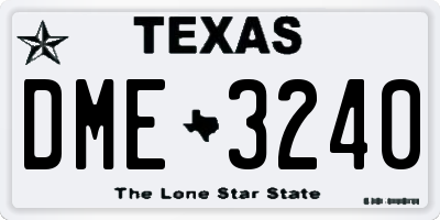 TX license plate DME3240