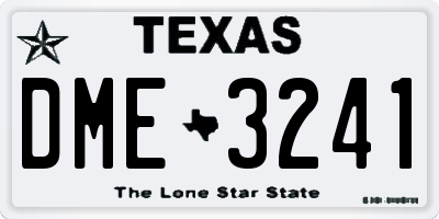 TX license plate DME3241