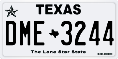 TX license plate DME3244