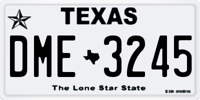 TX license plate DME3245
