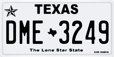 TX license plate DME3249