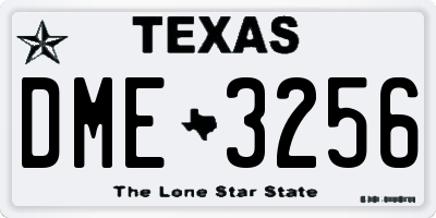 TX license plate DME3256