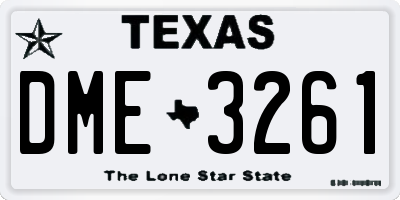 TX license plate DME3261