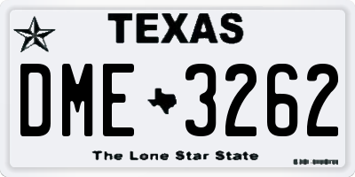 TX license plate DME3262