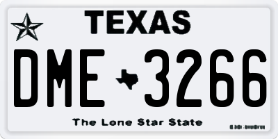 TX license plate DME3266