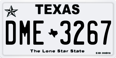 TX license plate DME3267