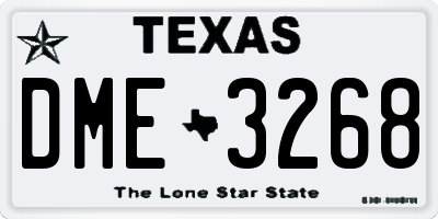 TX license plate DME3268