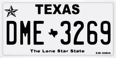 TX license plate DME3269