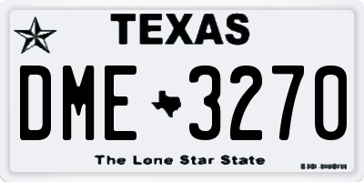 TX license plate DME3270
