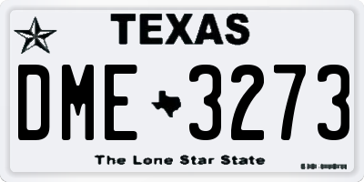 TX license plate DME3273