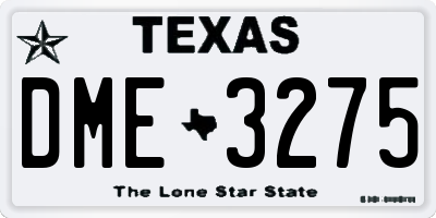 TX license plate DME3275