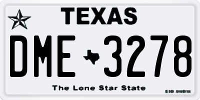 TX license plate DME3278