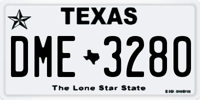 TX license plate DME3280