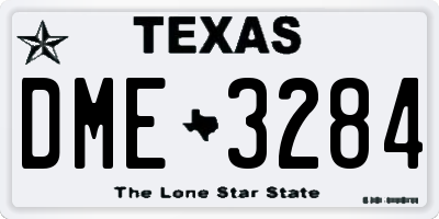 TX license plate DME3284