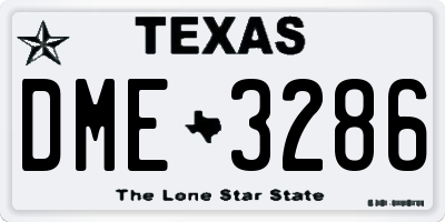 TX license plate DME3286