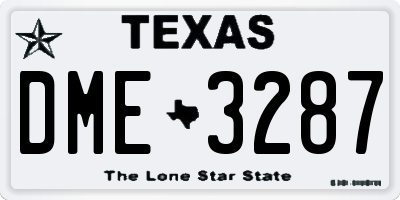 TX license plate DME3287