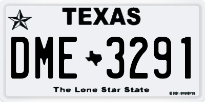TX license plate DME3291