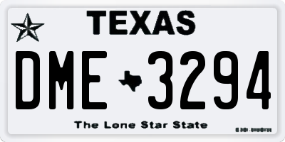 TX license plate DME3294
