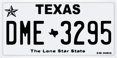 TX license plate DME3295