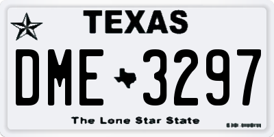 TX license plate DME3297