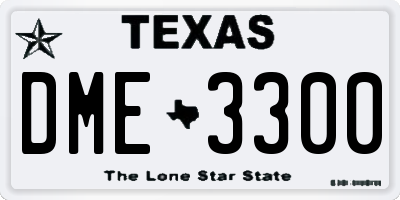 TX license plate DME3300