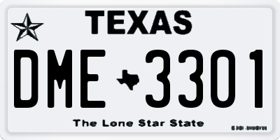 TX license plate DME3301