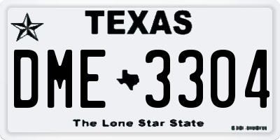 TX license plate DME3304