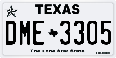 TX license plate DME3305