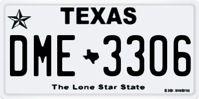 TX license plate DME3306