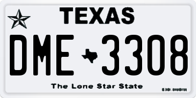 TX license plate DME3308