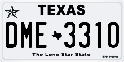 TX license plate DME3310